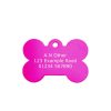 pink aluminium bone dog tag