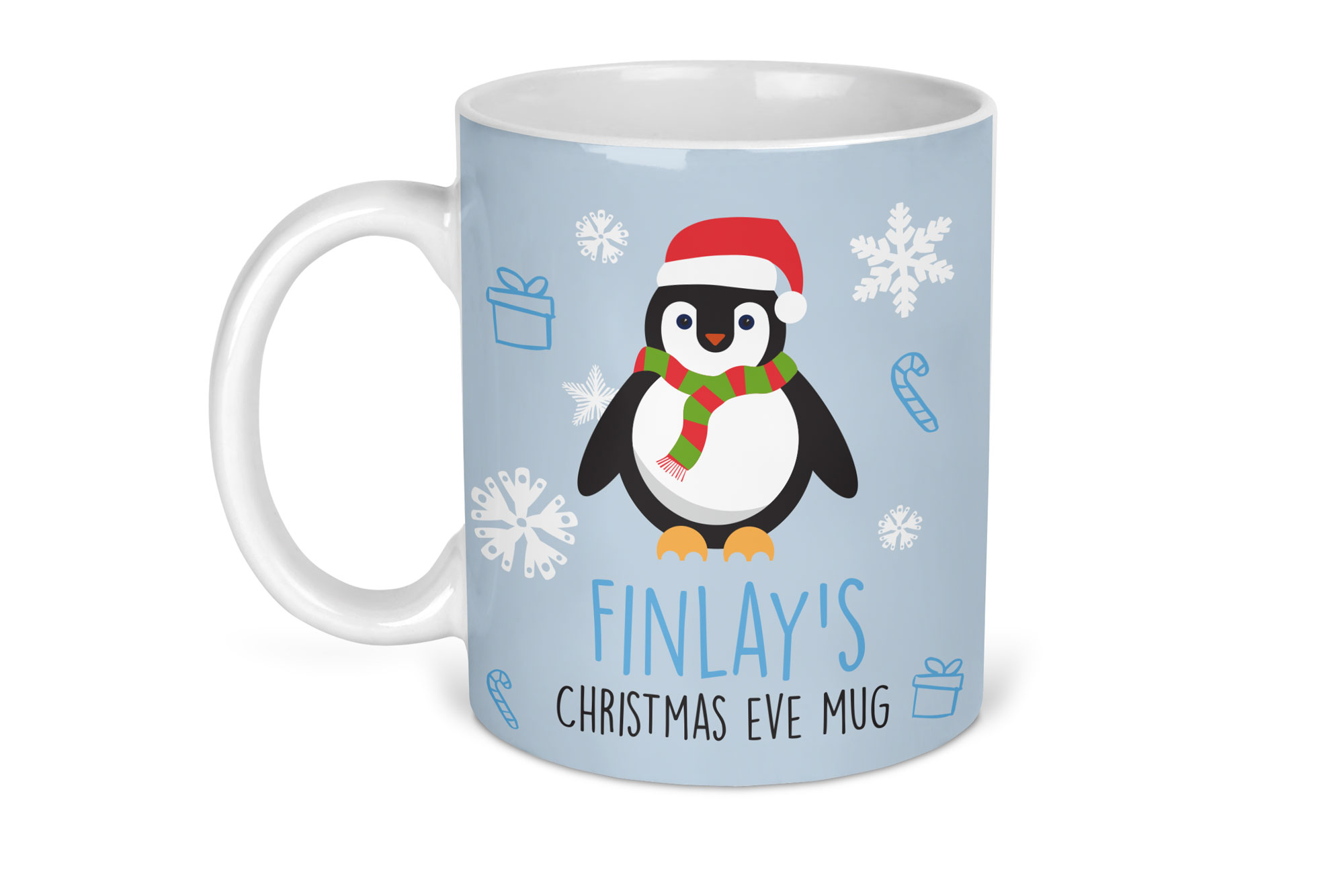 Personalised Christmas Eve Penguin Mug