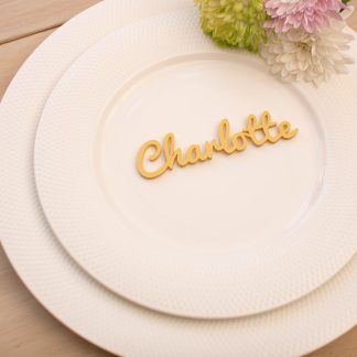 Laser Cut Acrylic Wedding Place Names - Gold