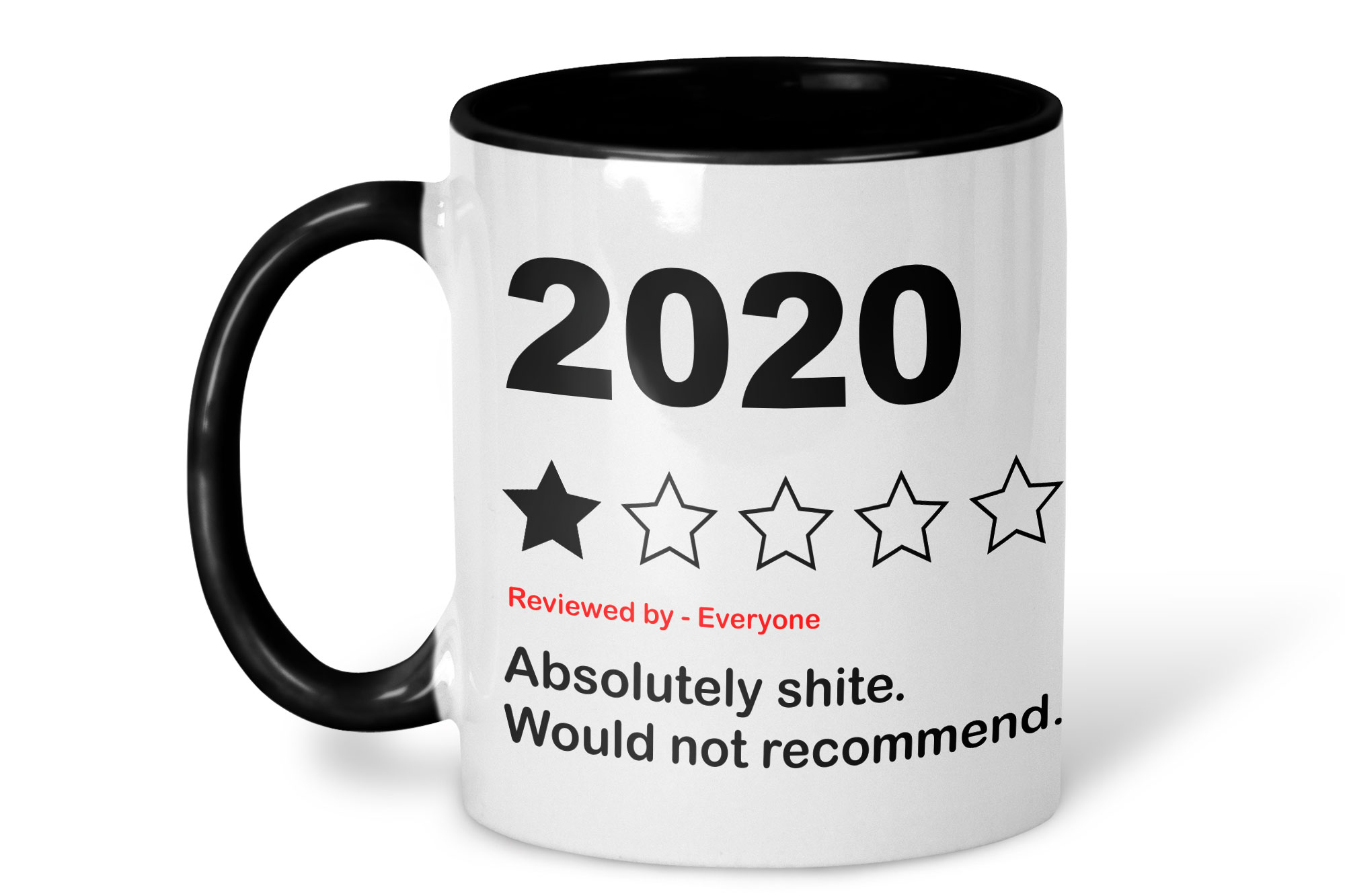 2020 review mug on a white background