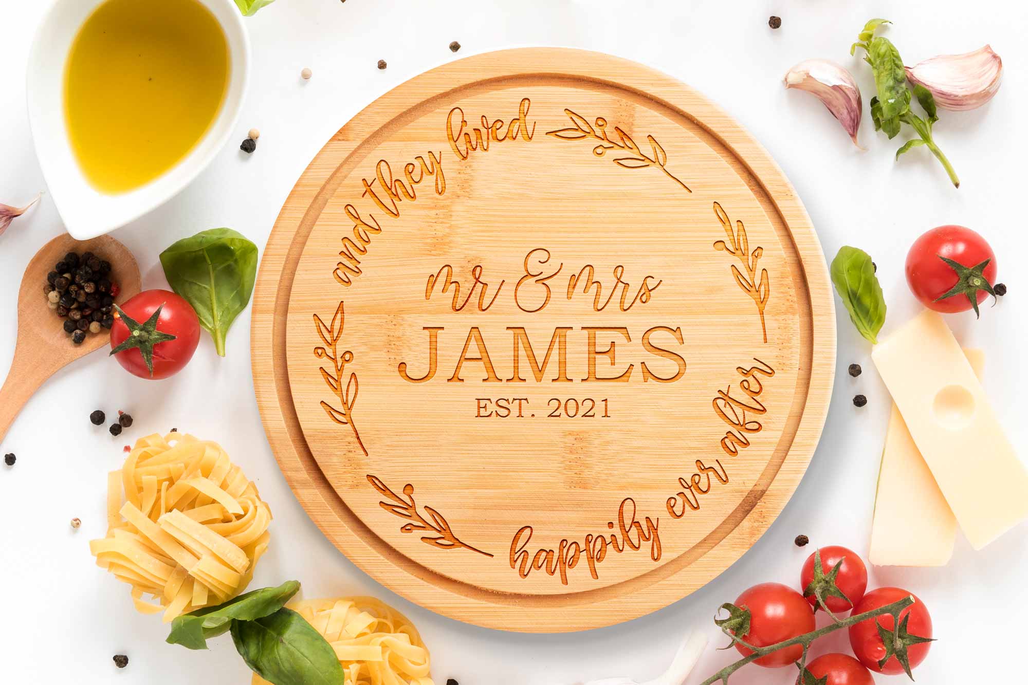 Personalised wedding chopping board