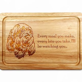 italian spinone chopping board on a white worktop