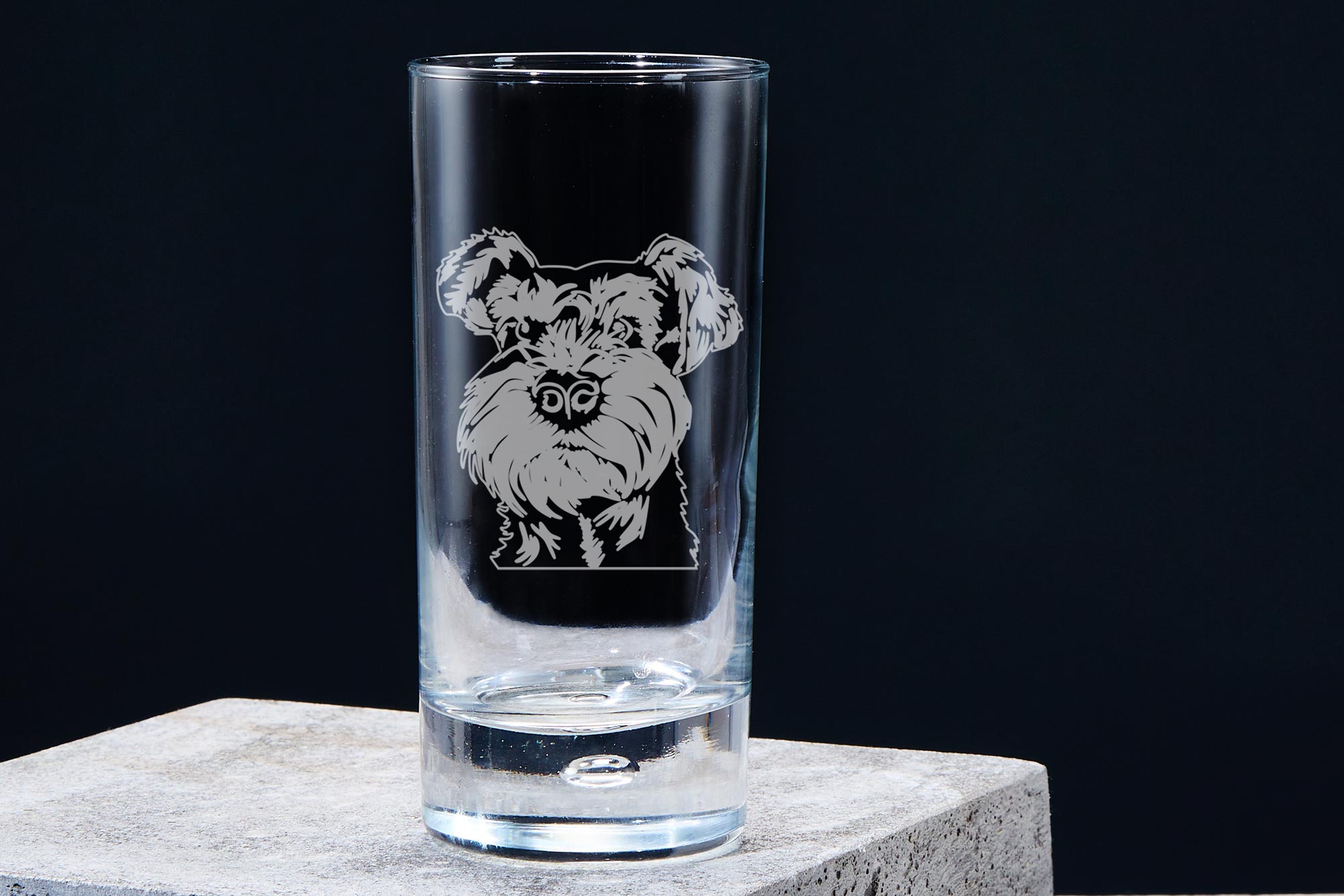 miniature schnauzer highball glass single empty