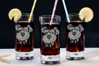Miniature Schnauzer Engraved Highball Drinking Glass - Image 2