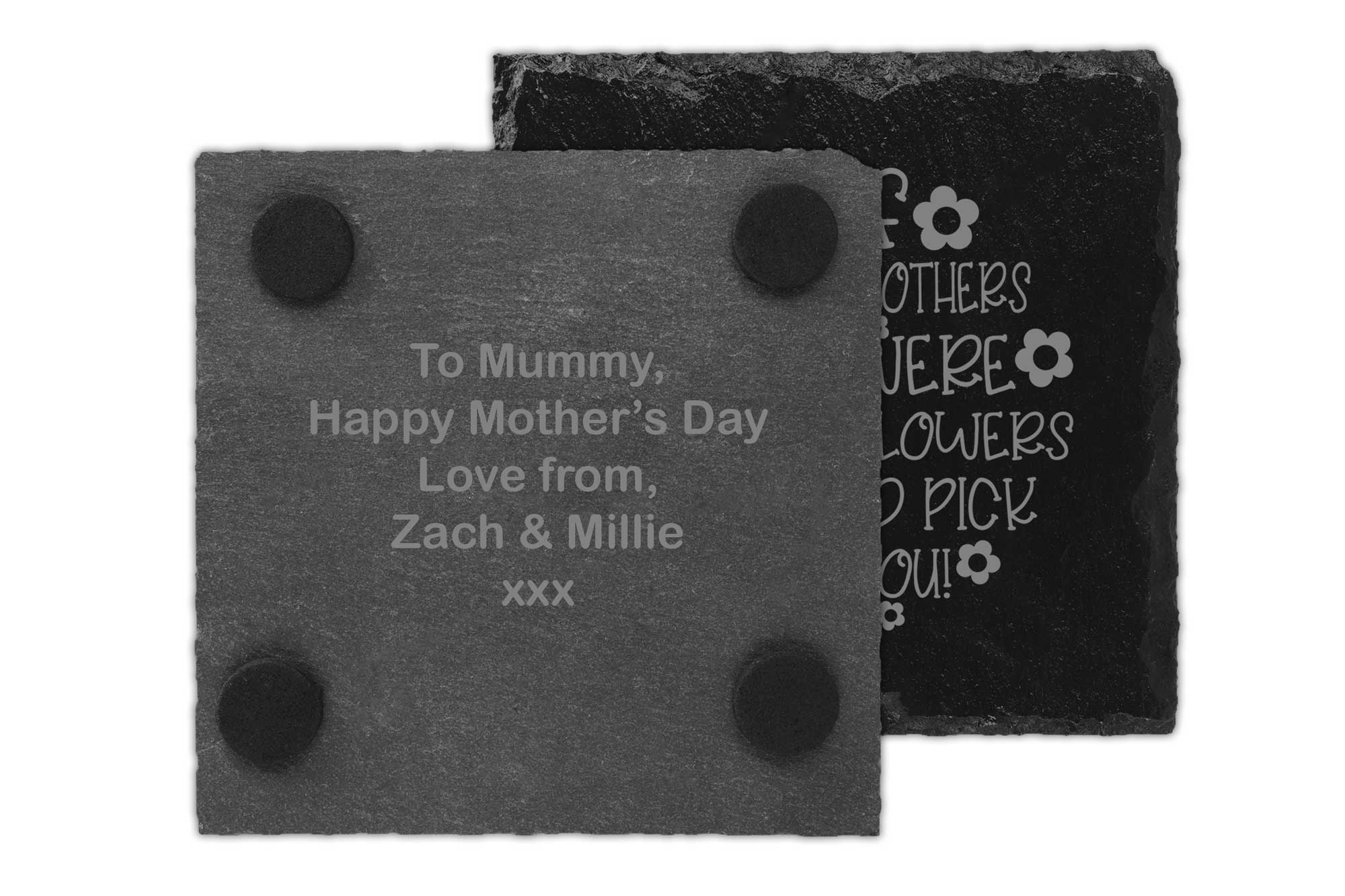 Mother's Day Drinks Coaster Peronalised Message on Rear
