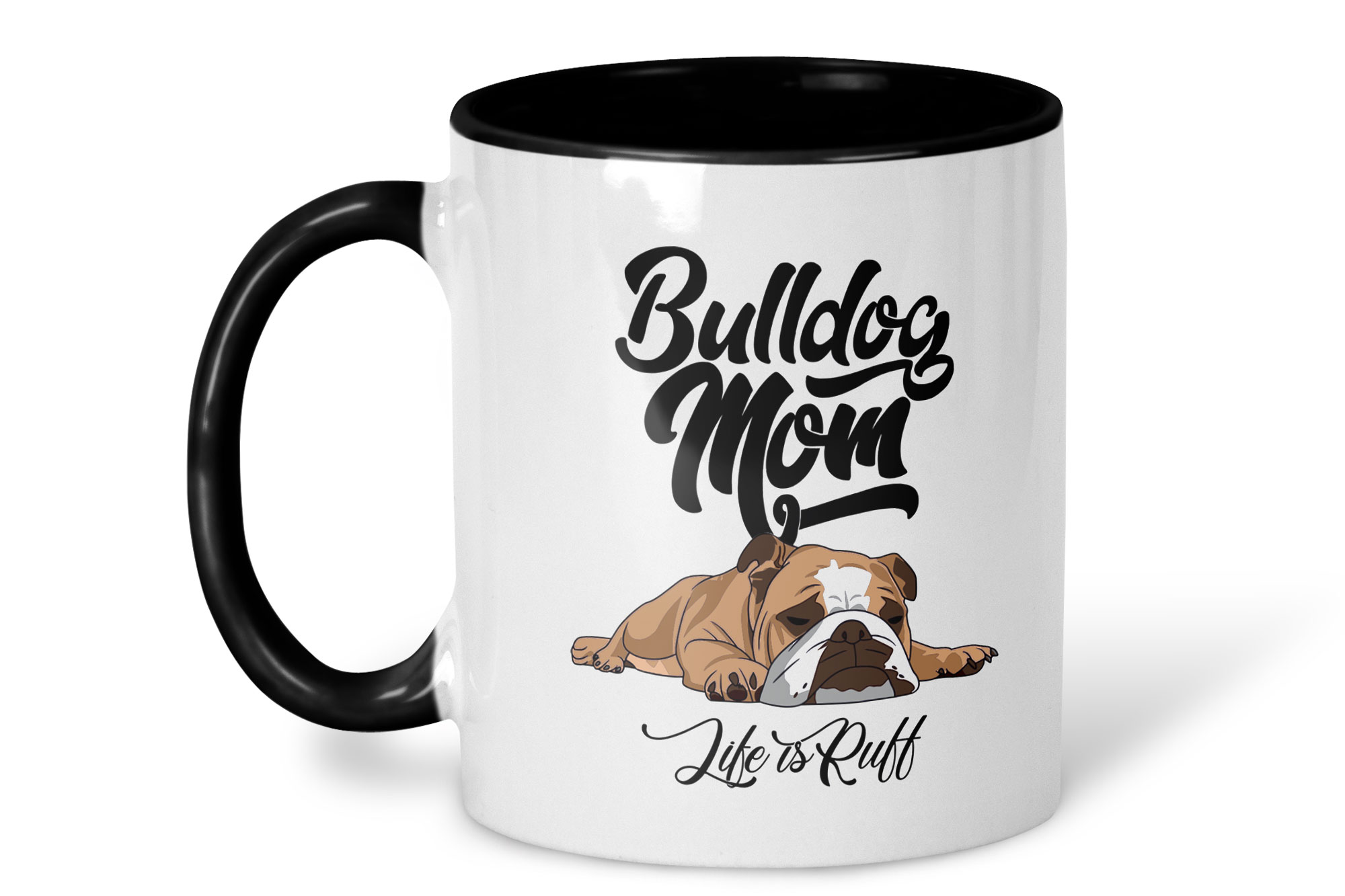 Bulldog Mom Mug white background