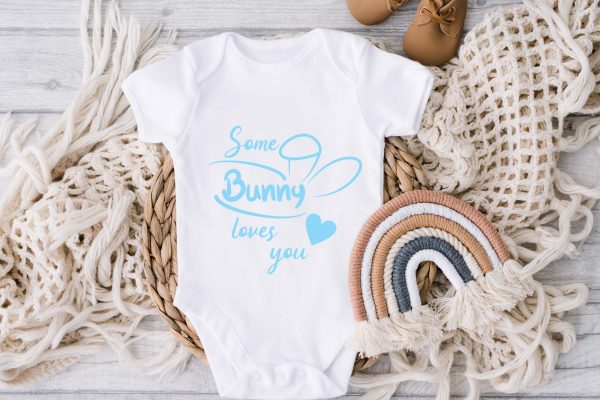 Some Bunny loves you Baby Vest Blue