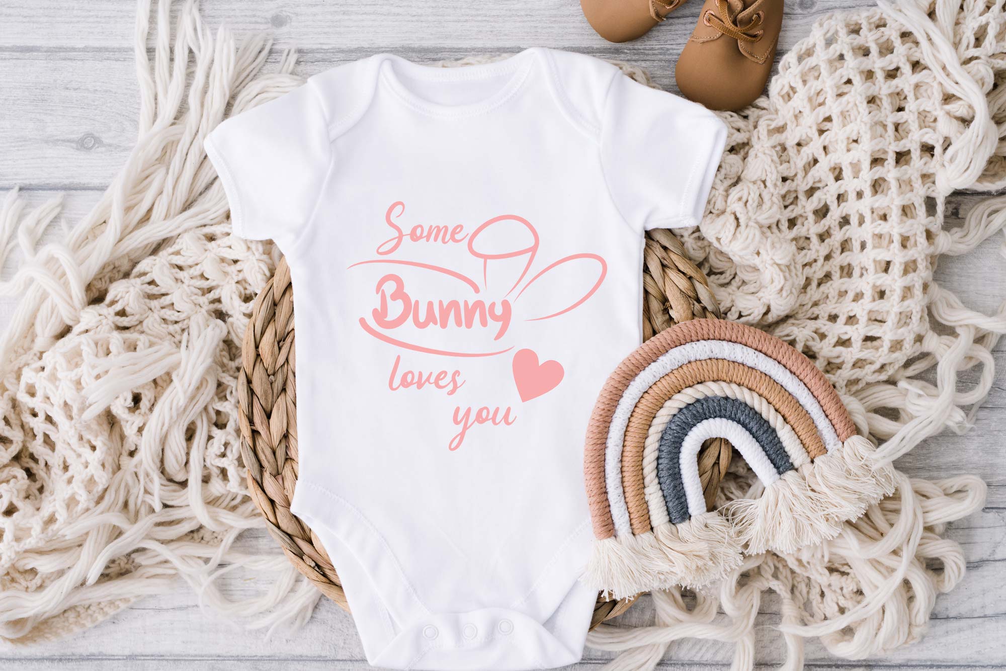 Some Bunny loves you Baby Vest pink