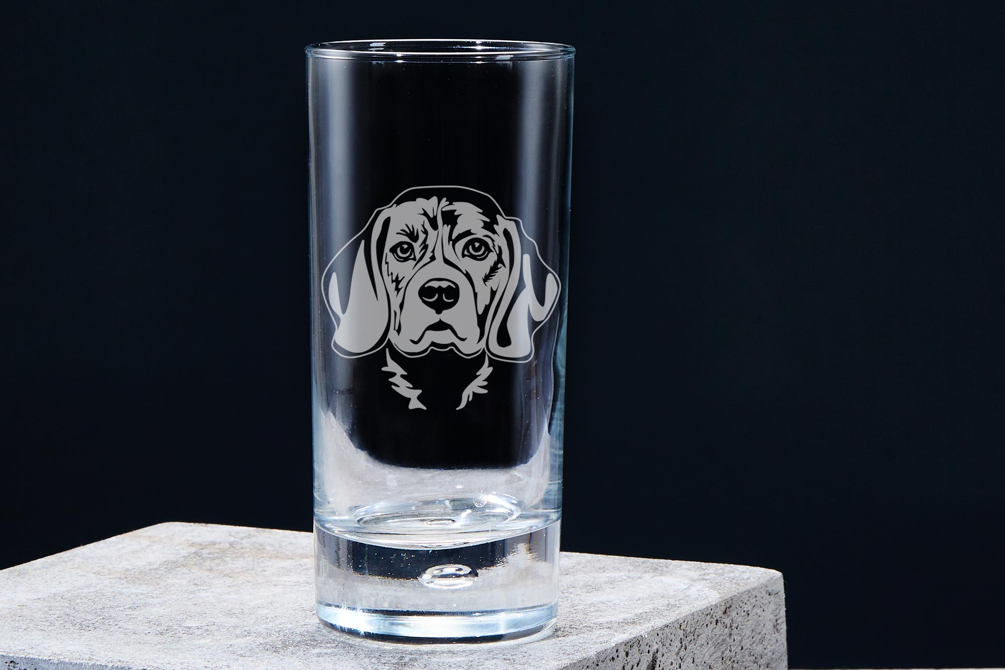 beagle highball glass single empty