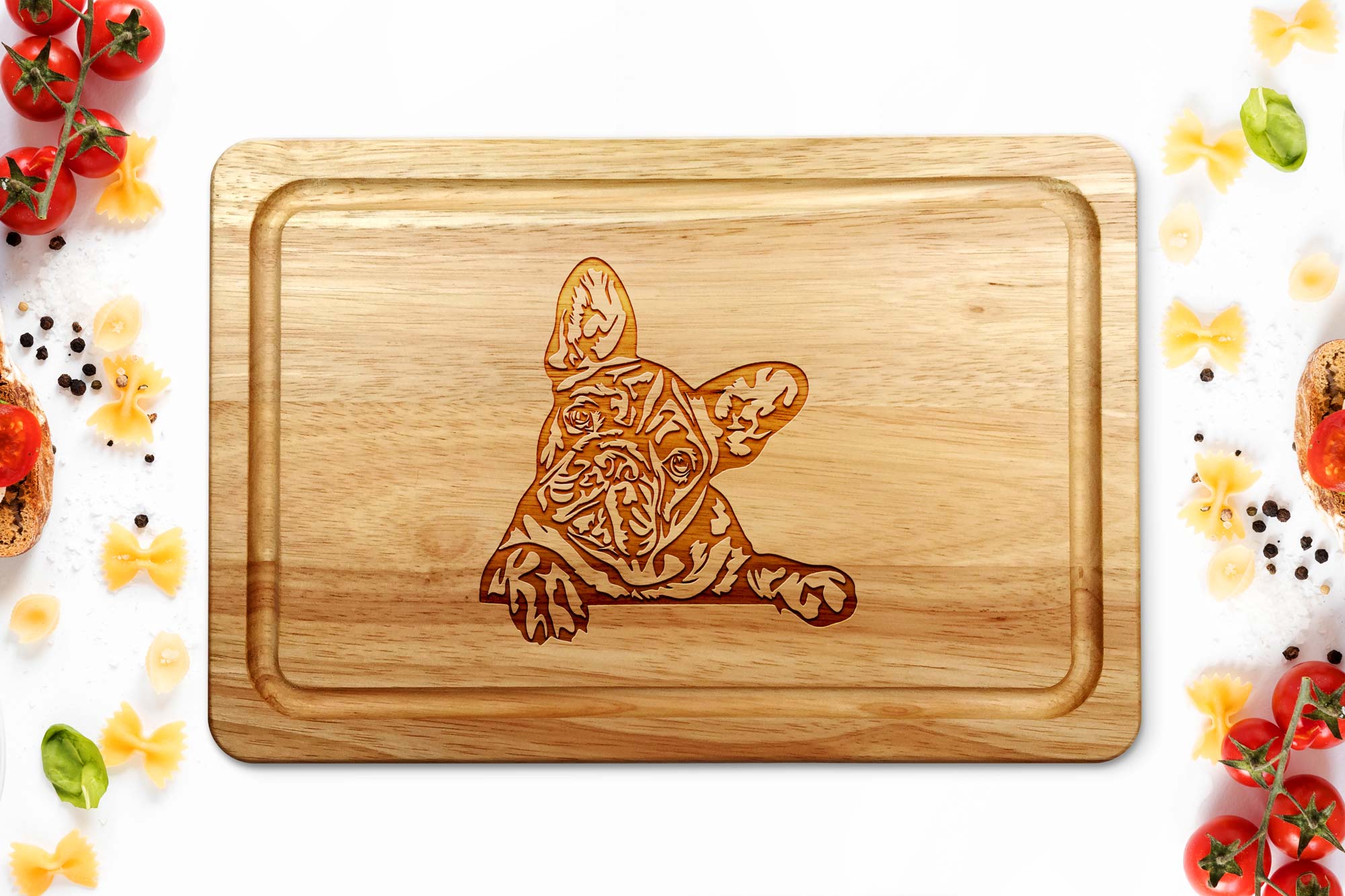 french bulldog chopping board no text white