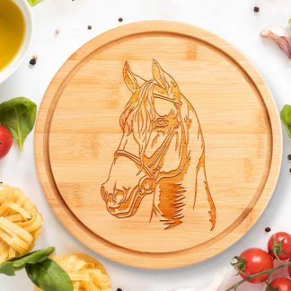 horse portrait round chopping board