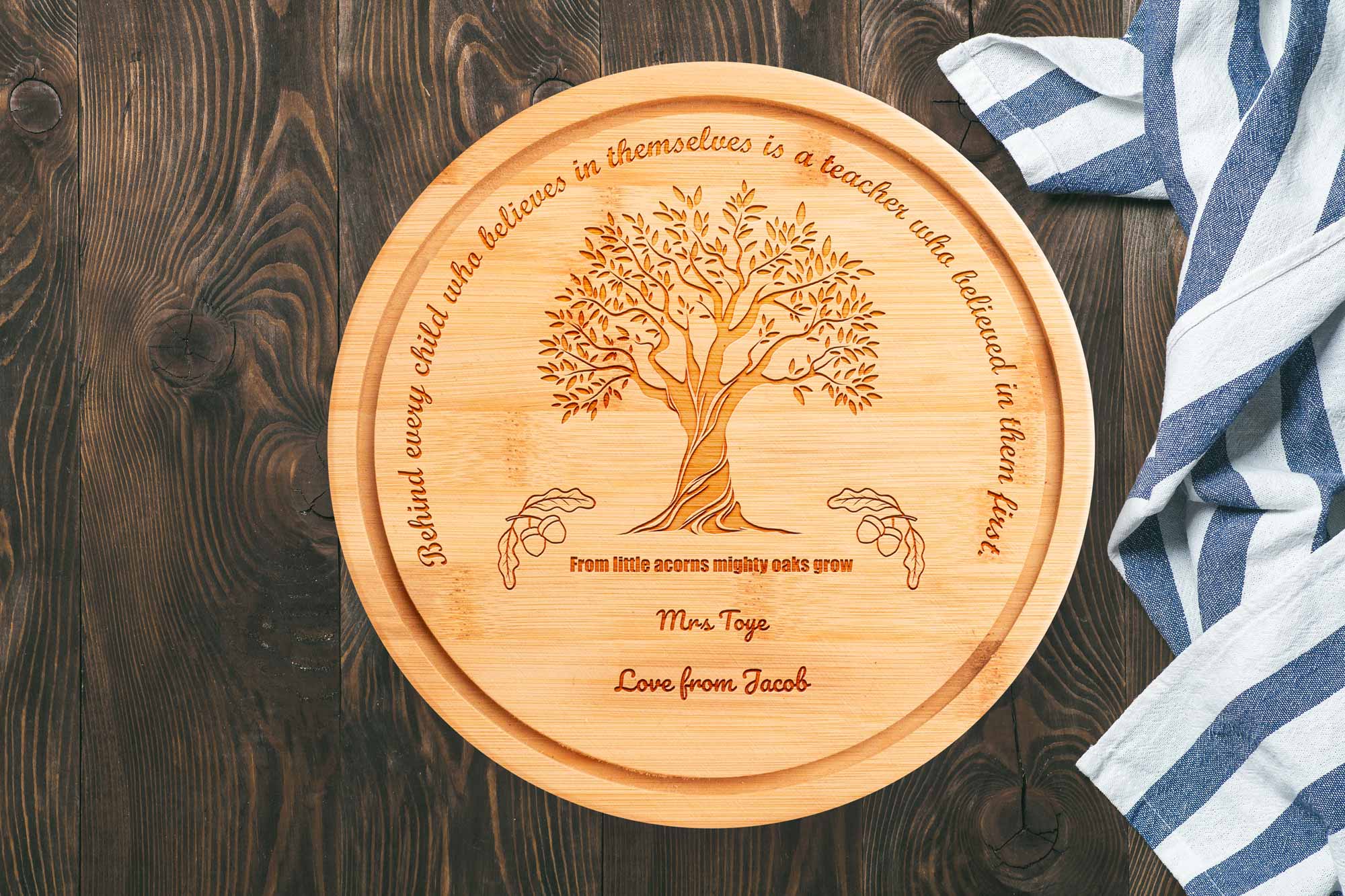 Personalised teacher gift serving board