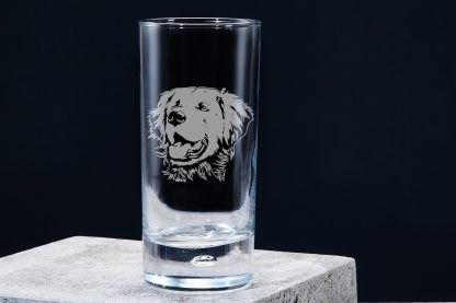 Golden Retriever highball glass single empty