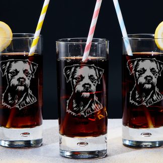 Border Terrier Highball Glass - Pack of Three