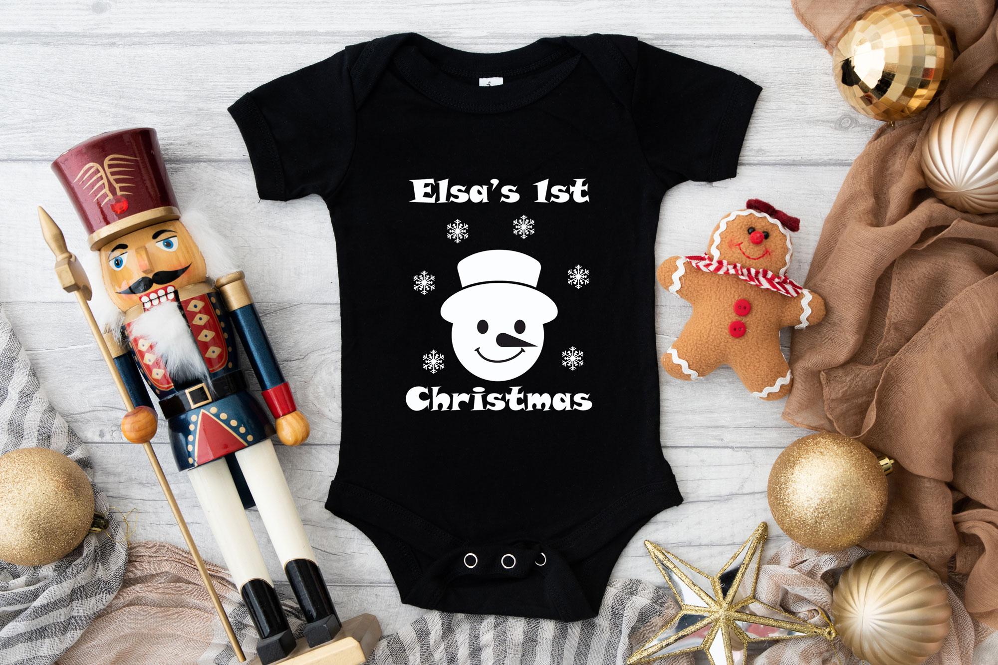 Personalised First Christmas Baby Vest