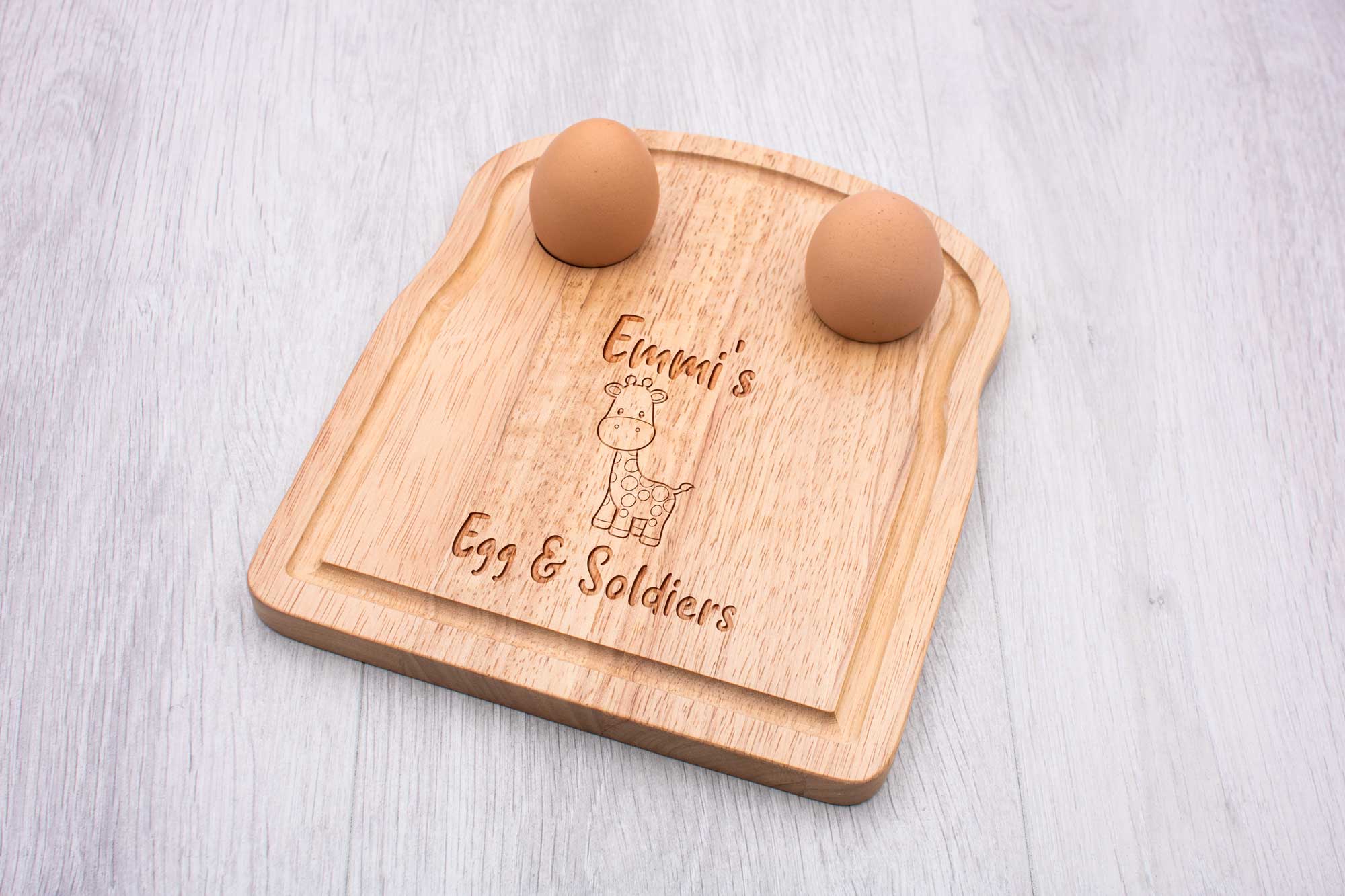 giraffe breakfast board egg and soldiers