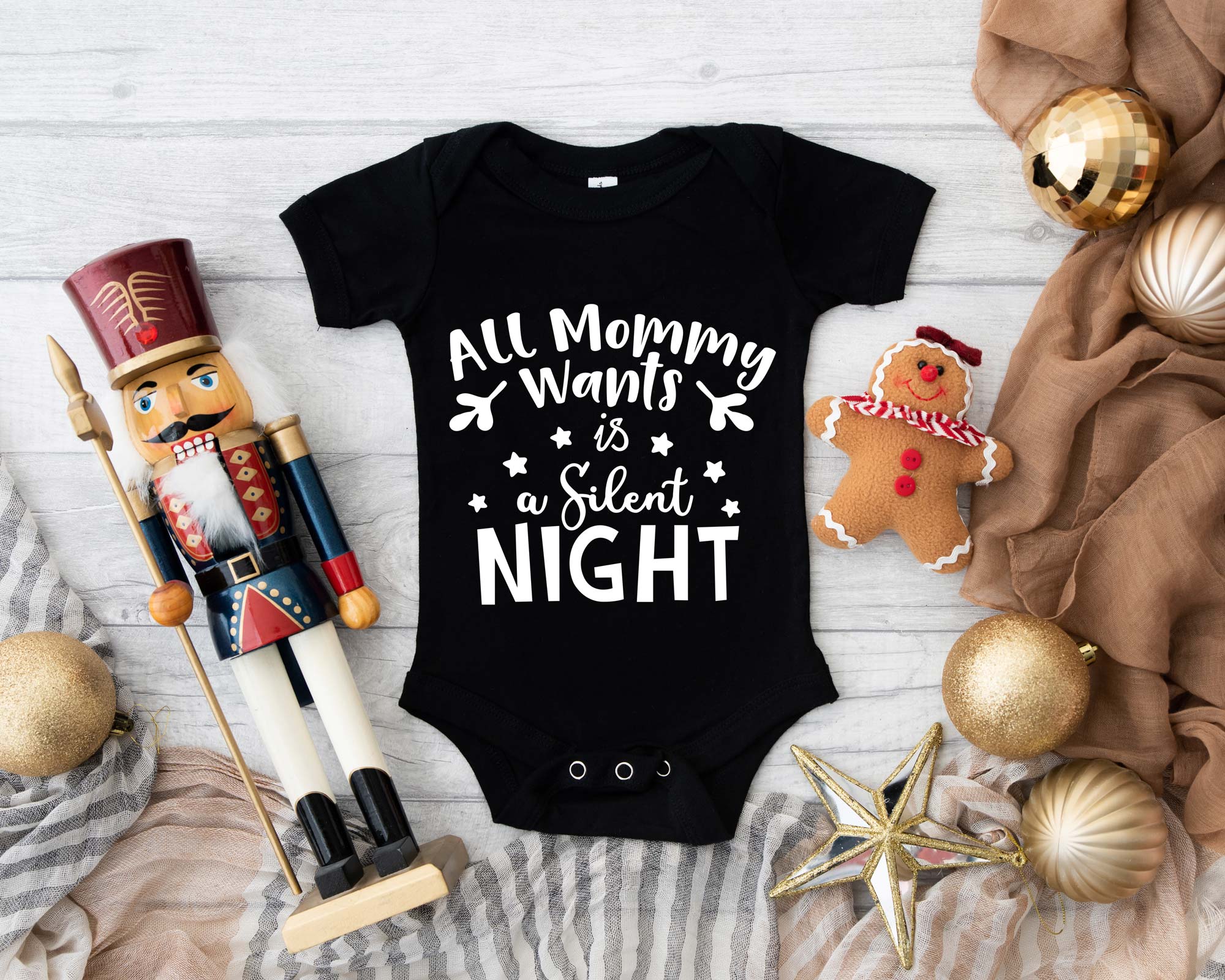 All Mommy Wants is a Silent Night Christmas Baby Vest