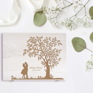 Personalised Couple's Memory Wedding Wooden Box
