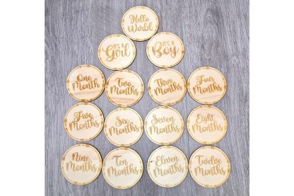 Baby Milestone Wooden Disc Set - Image 3