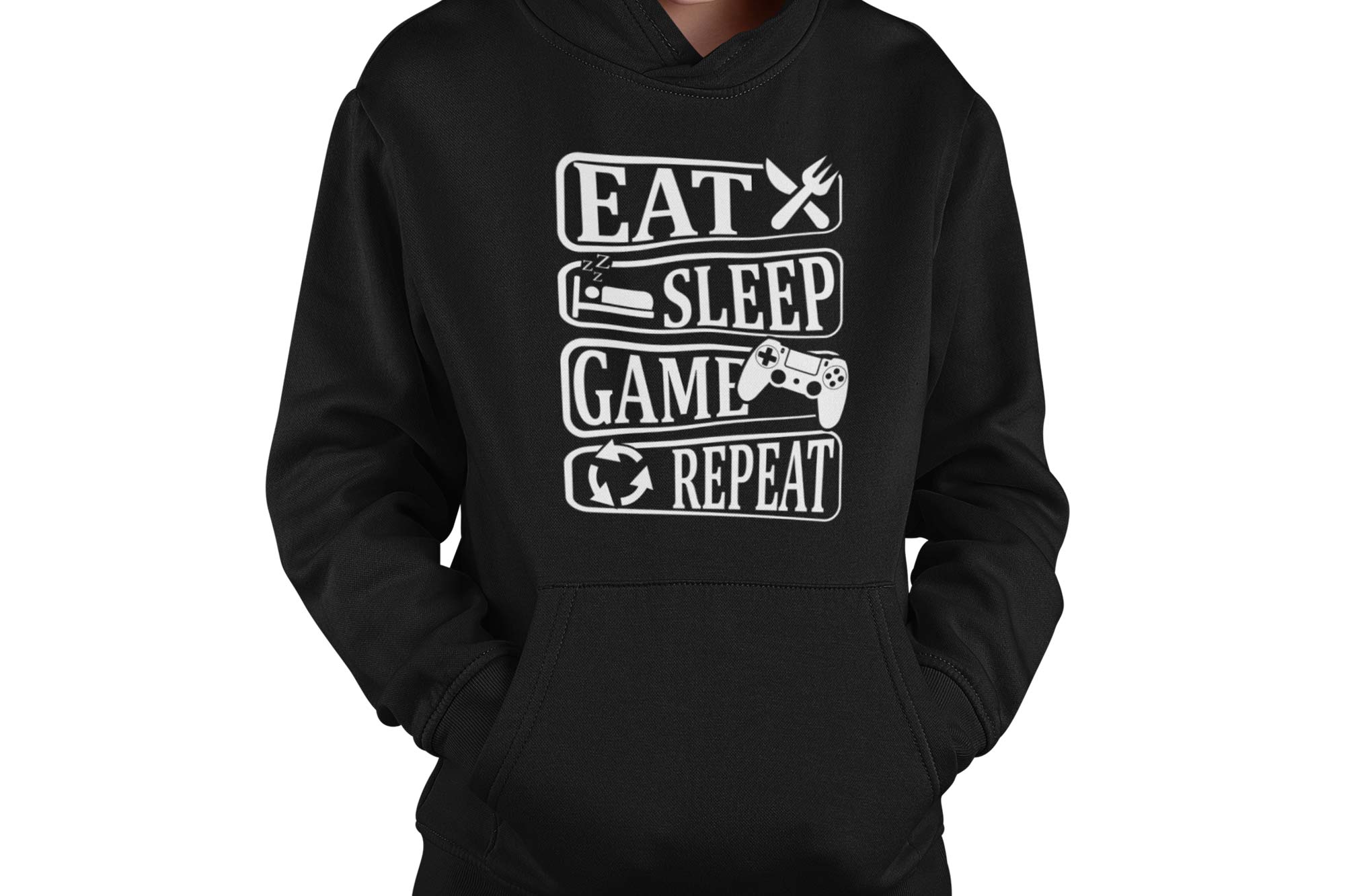 Children's Gaming Hoodie (Eat,sleep,game,repeat)