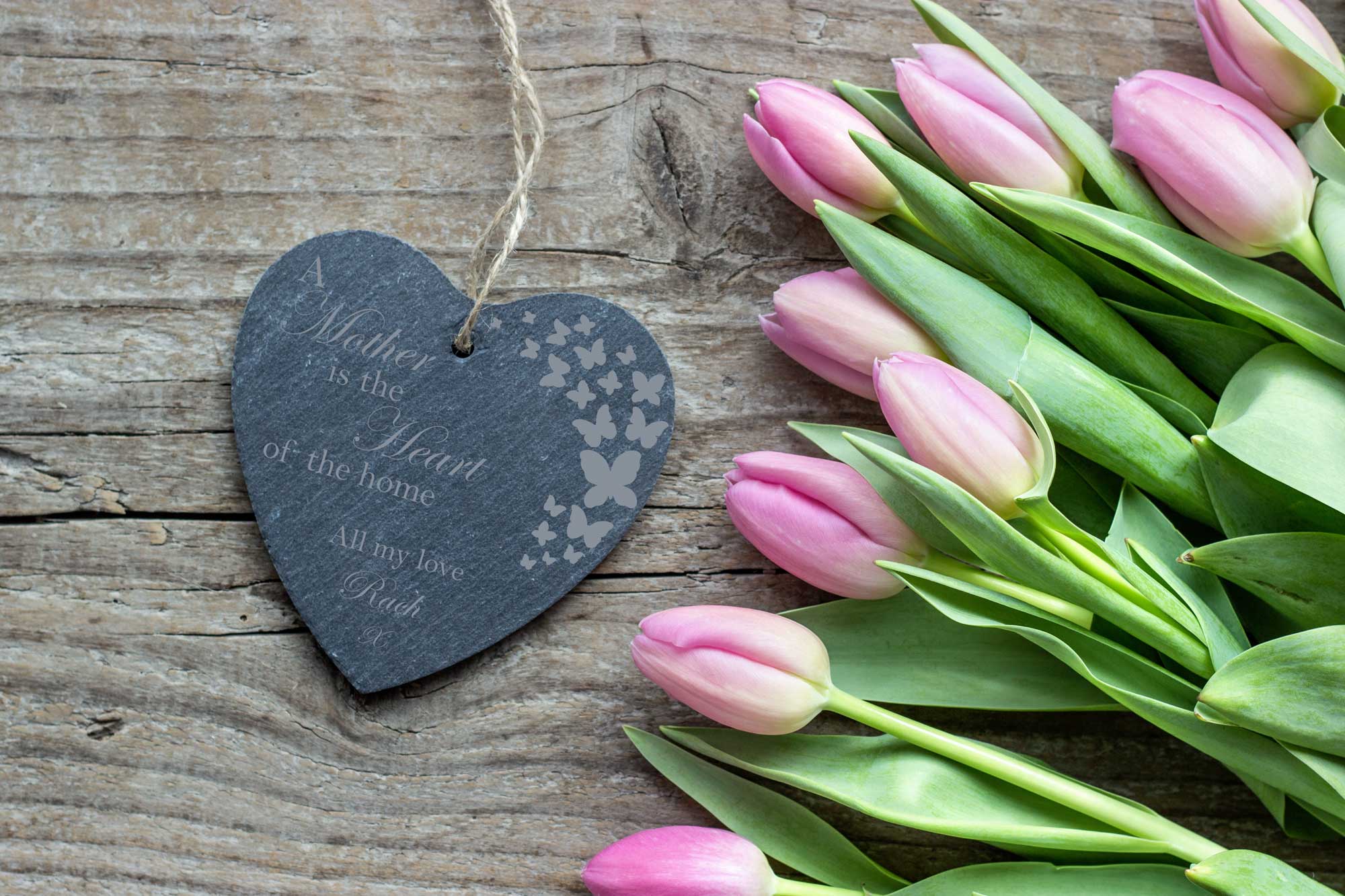 Personalised Mother's Day Butterfly slate heart