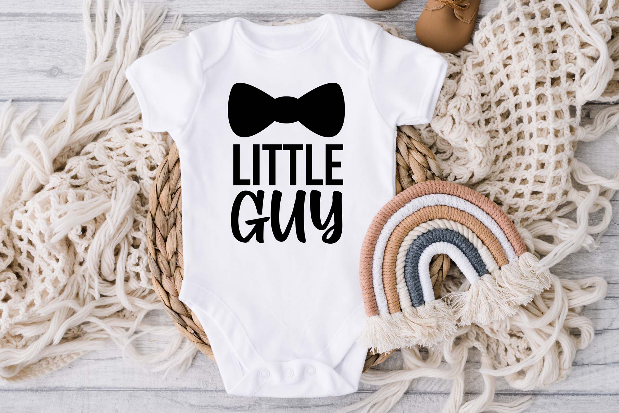 Little Guy Bow tie Baby Vest Onesie