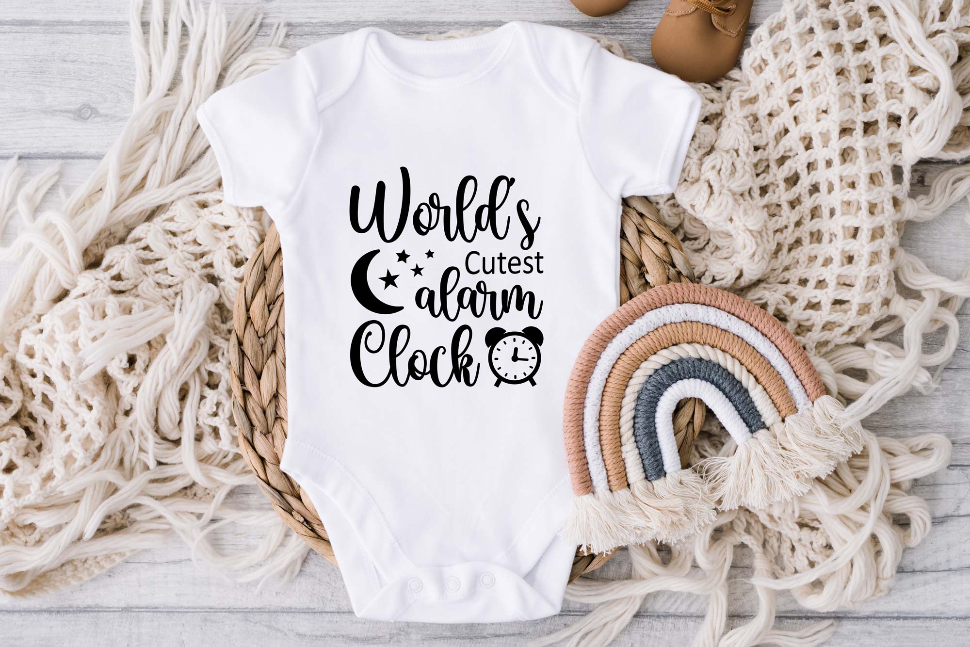 Cutest alarm clock Baby vest