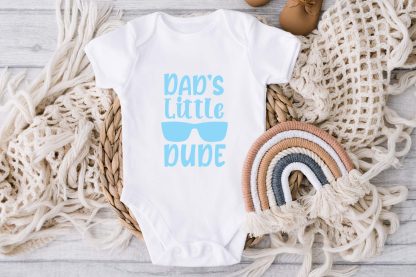 Dad's little dude cool Baby Vest - Image 2