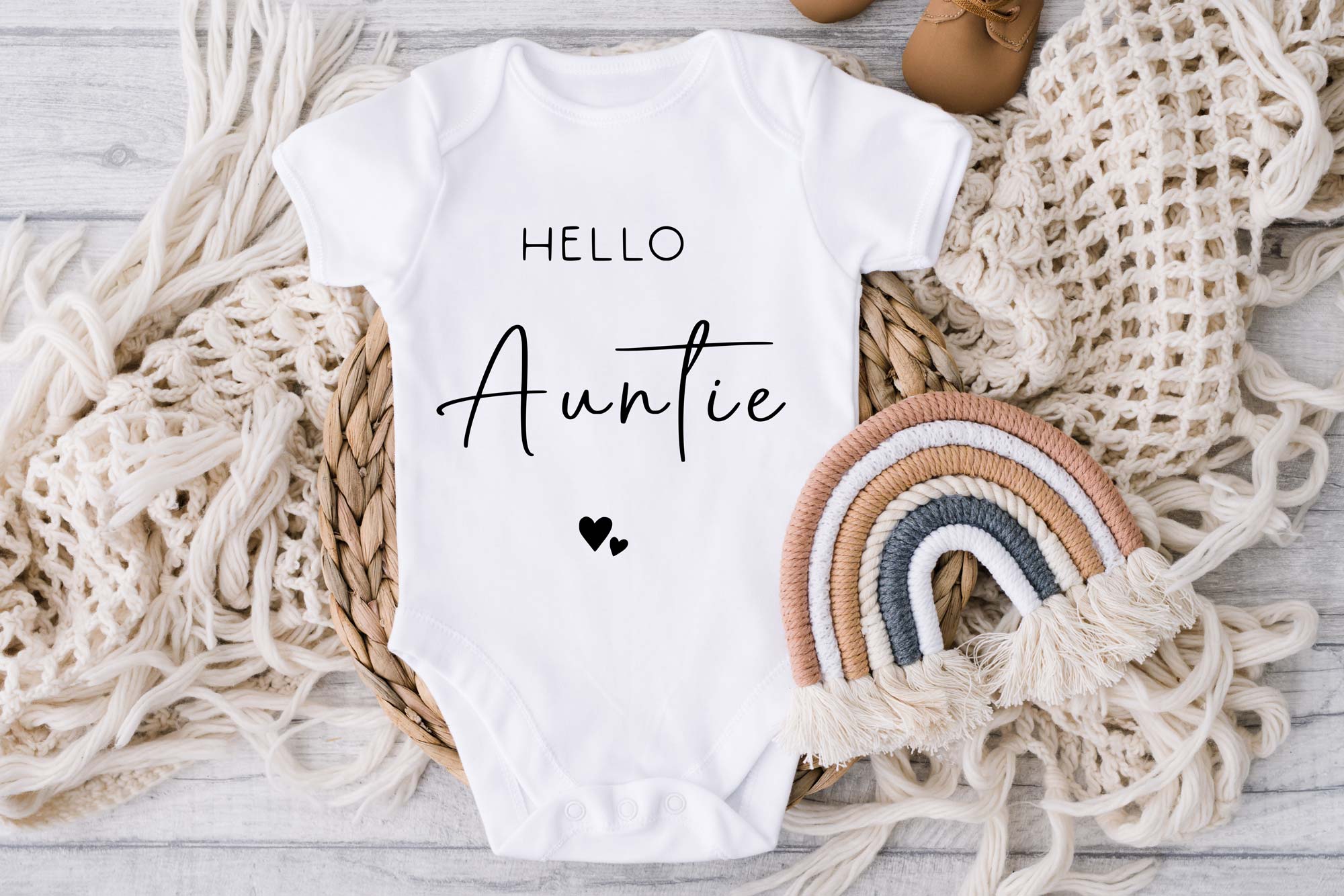Hello Auntie Pregnancy announcement baby Vest