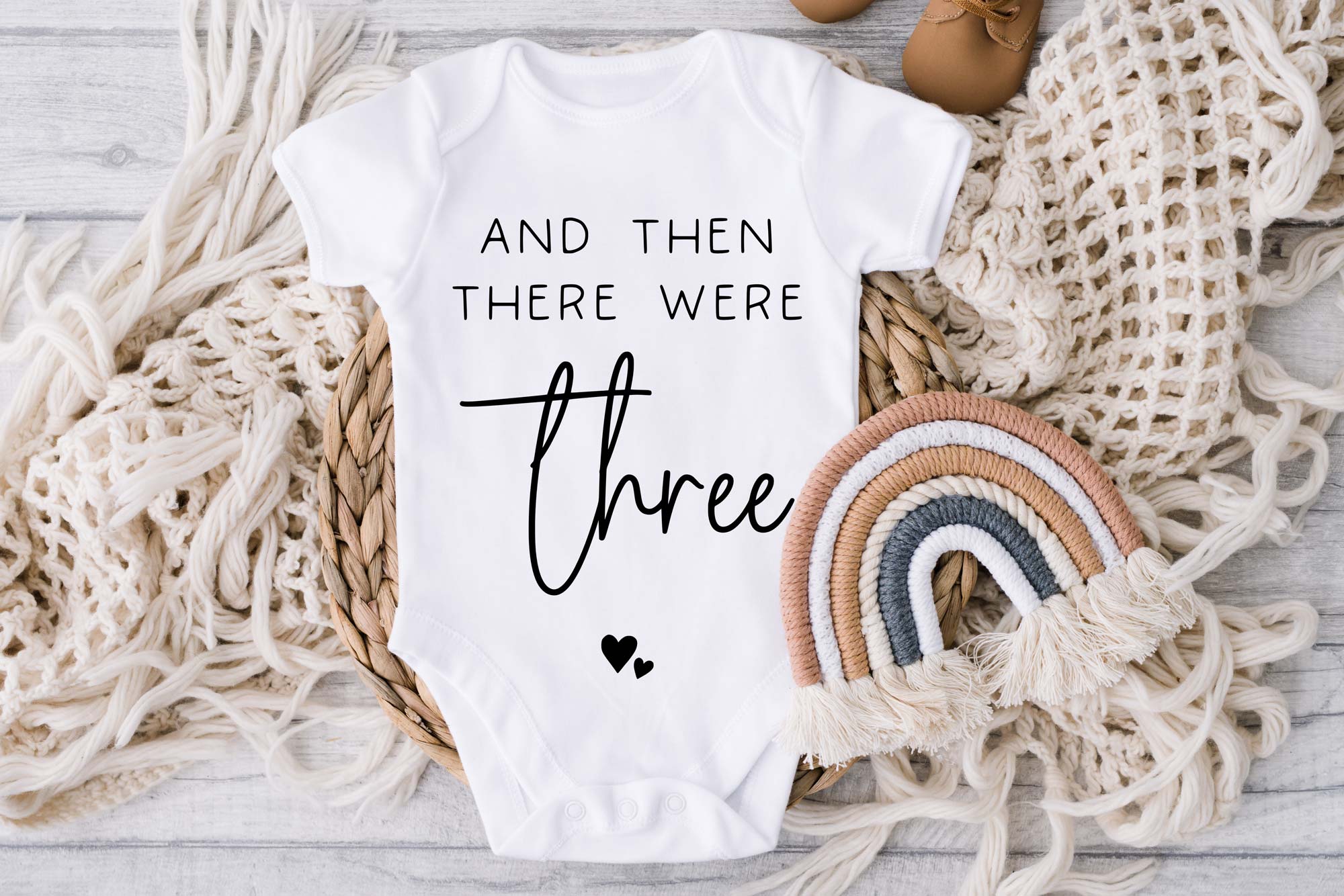 Then there were three pregnancy announcement baby vest