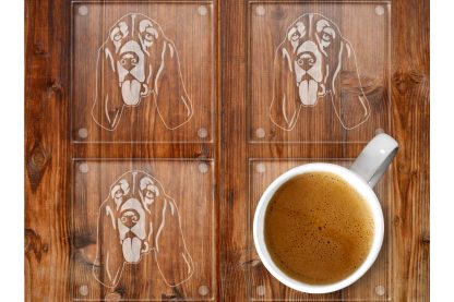 Basset Hound Glass Drinks Coasters - Image 2