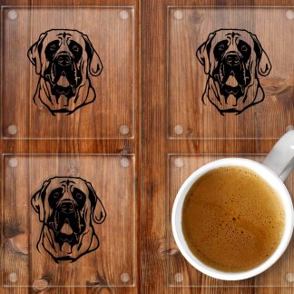 English Mastiff glass coaster