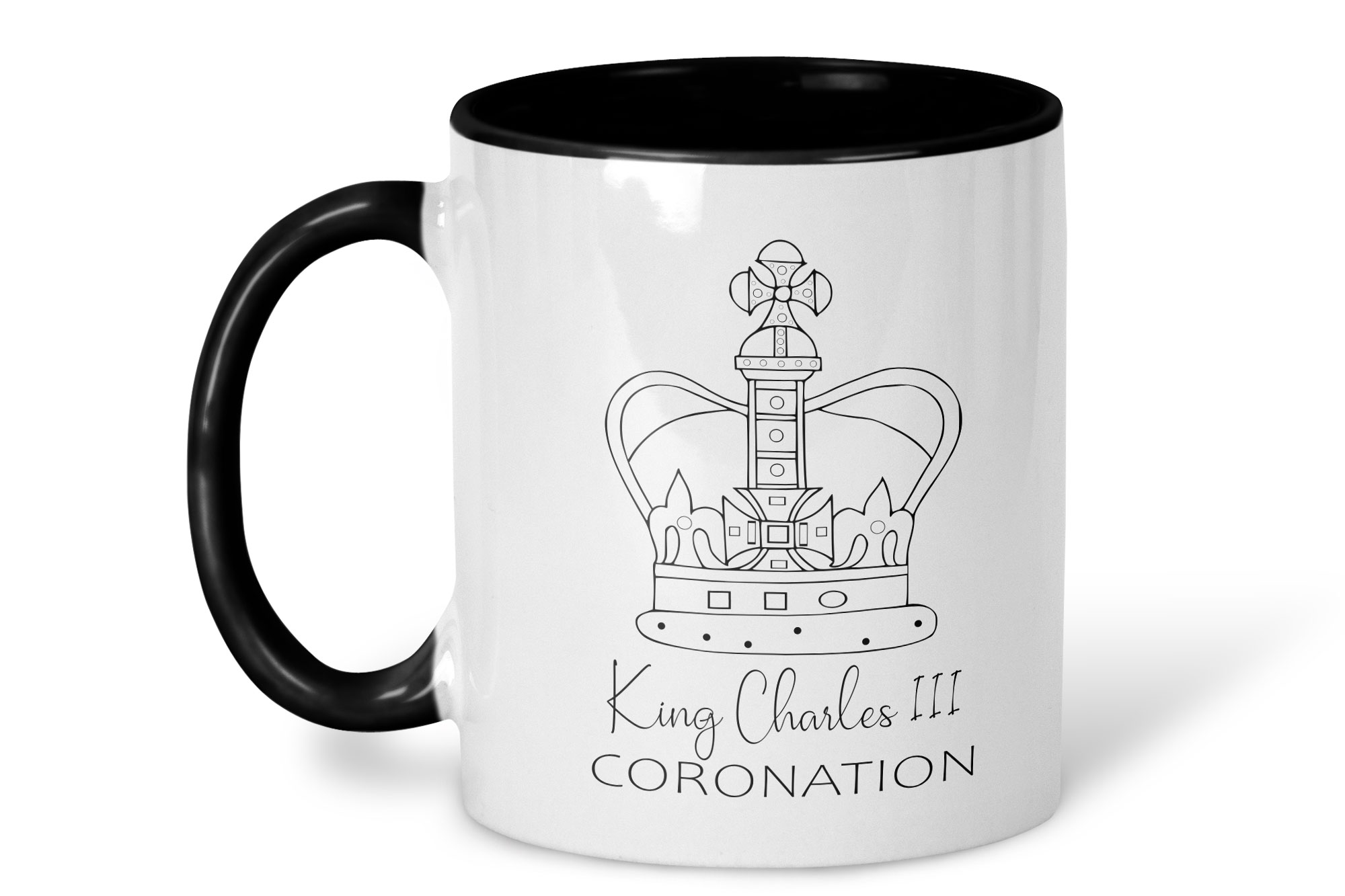 King Charles III Coronation Black & White Mug