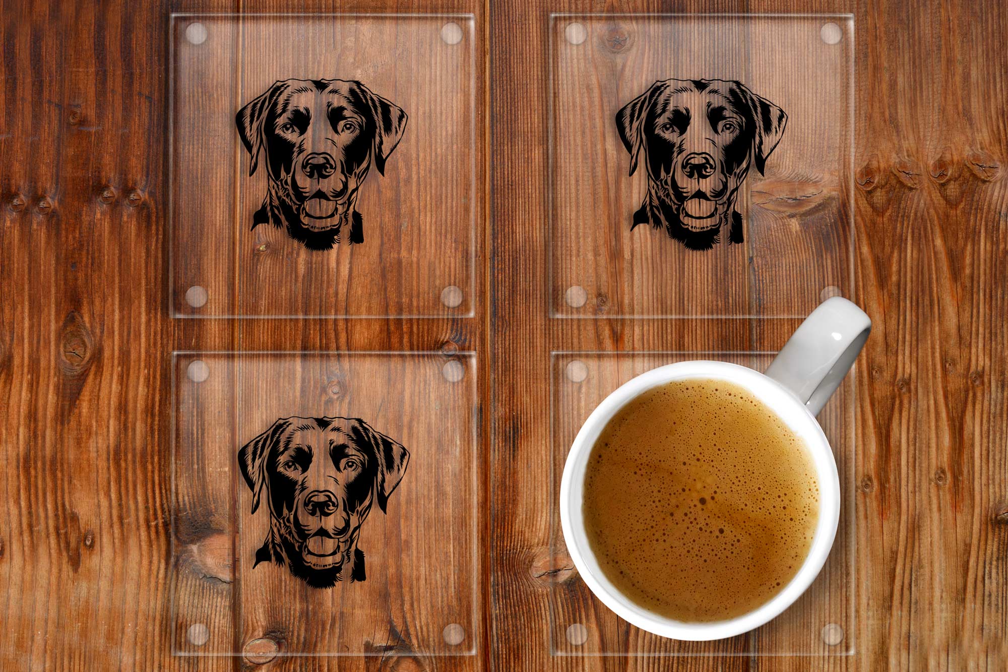 Labrador glass coasters