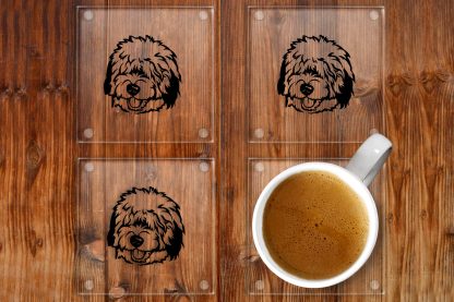 Old English Sheepdog Glass Drinks Coasters