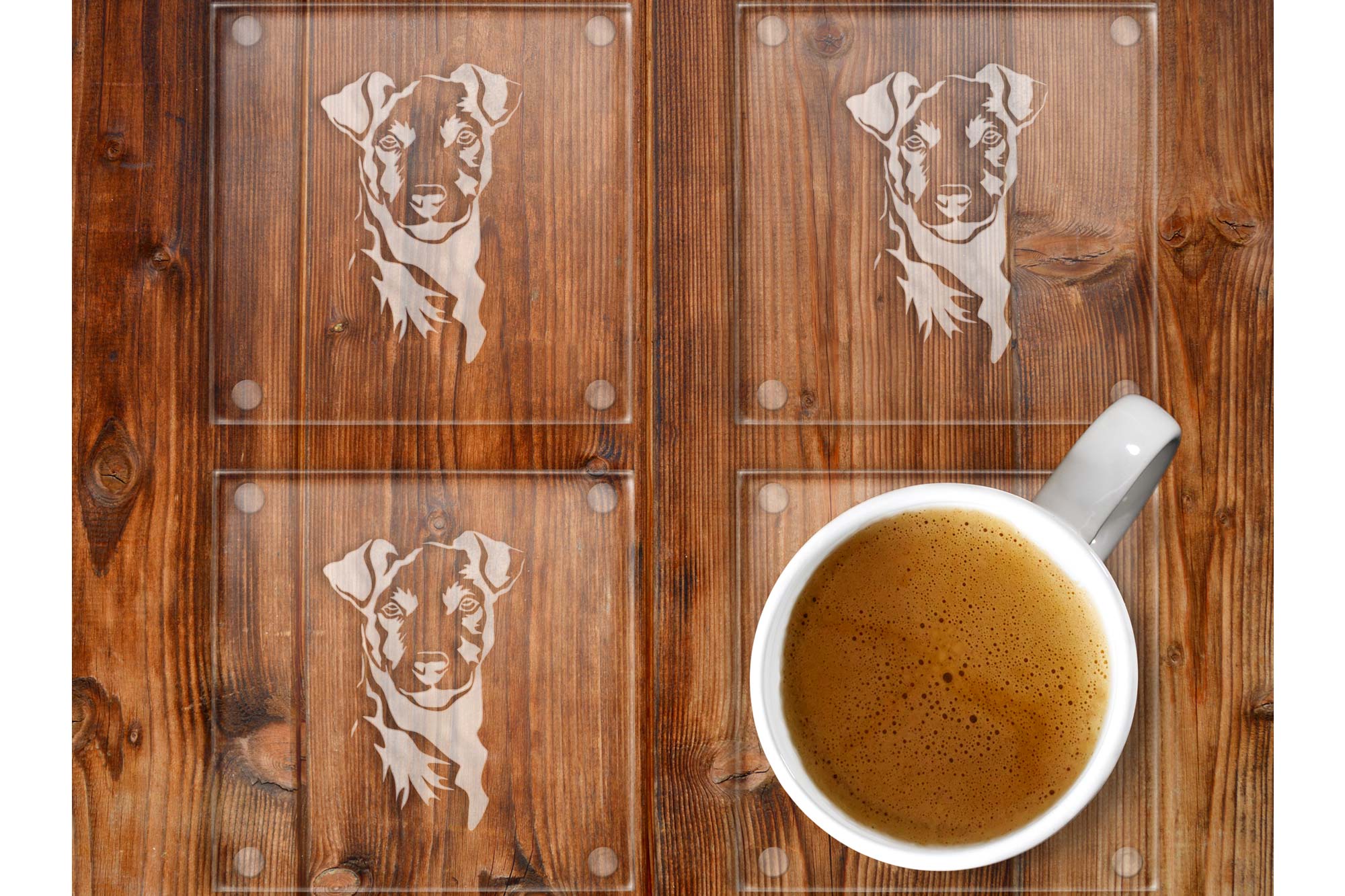 Patterdale Terrier glass coasters