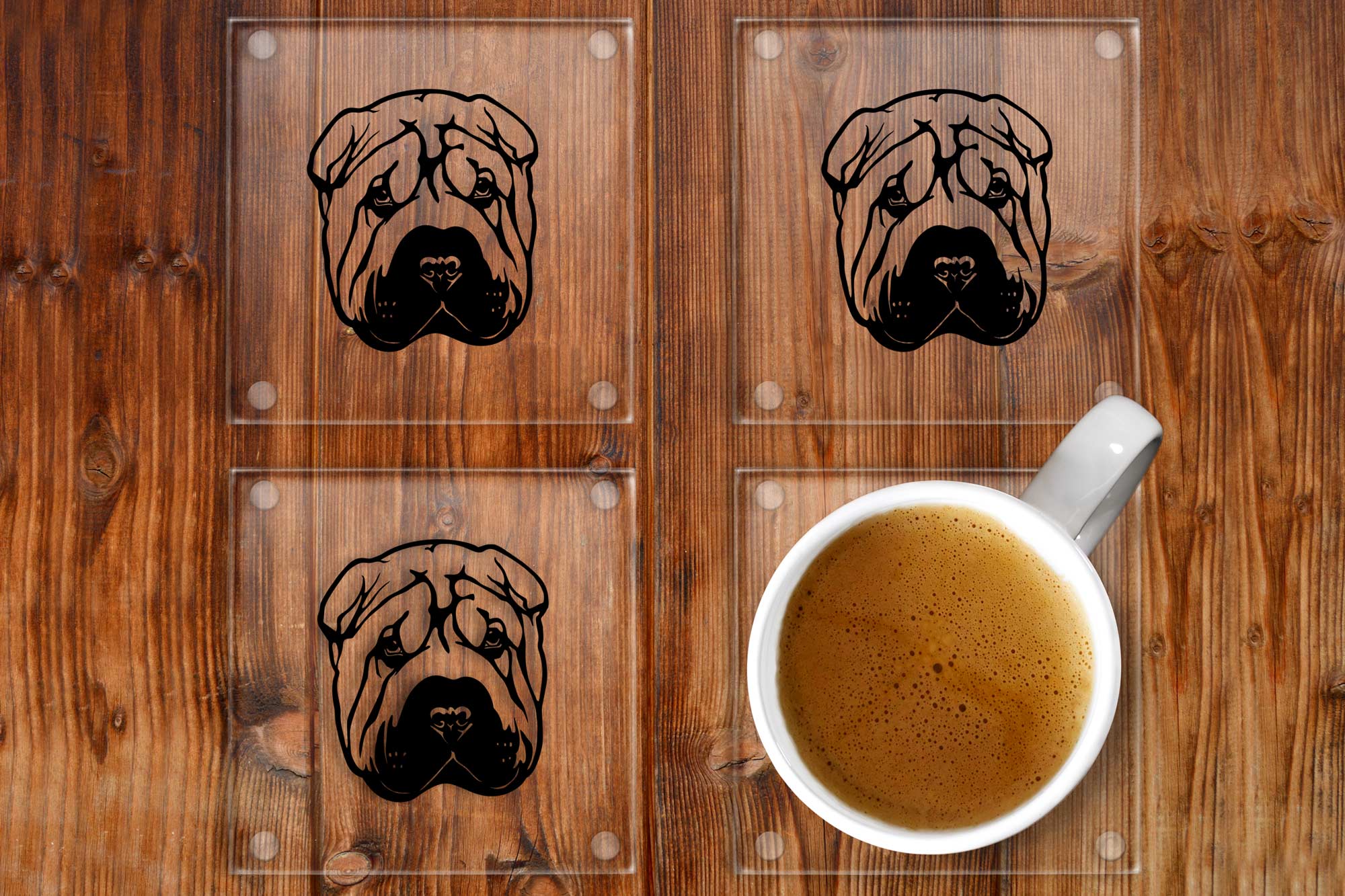 Shar Pei glass coasters