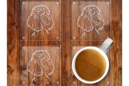 Standard Poodle glass coasters