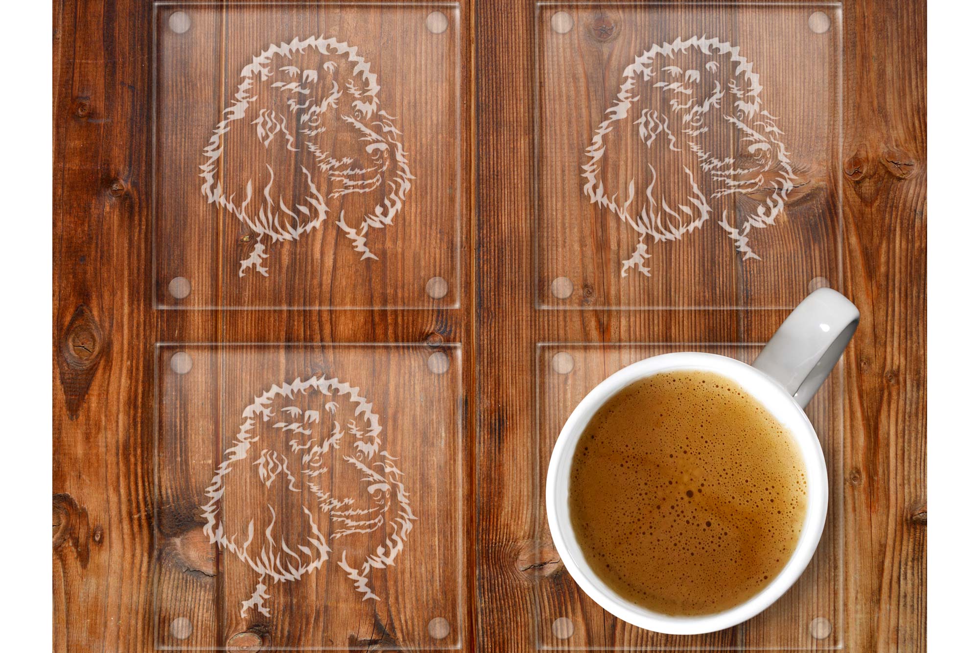 Standard Poodle glass coasters