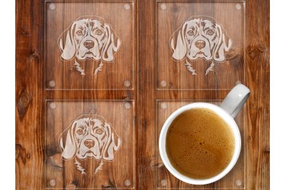 Beagle glass coasters