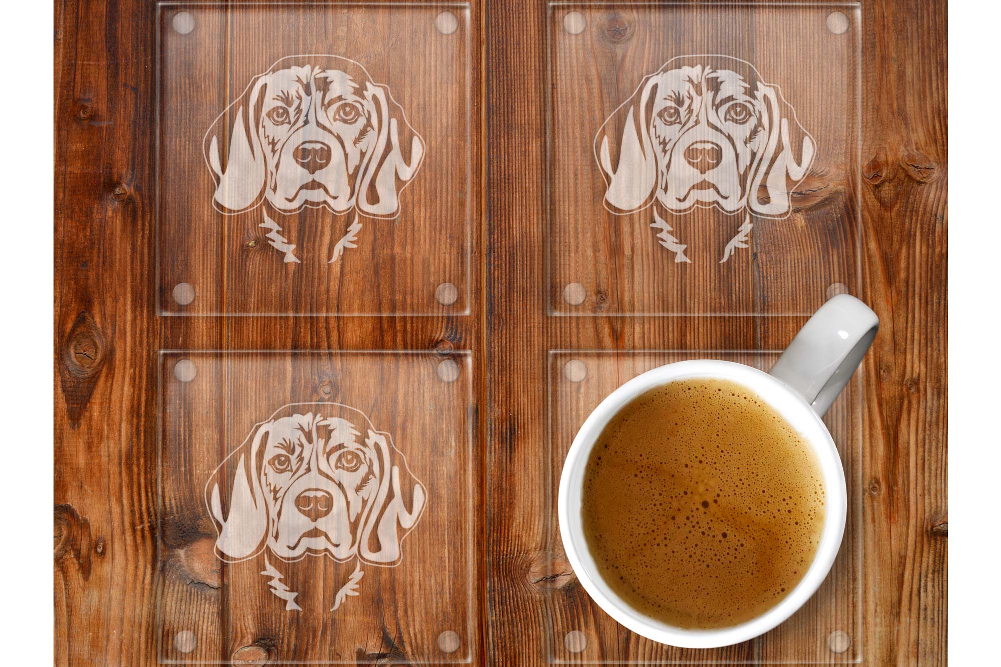 Beagle glass coasters