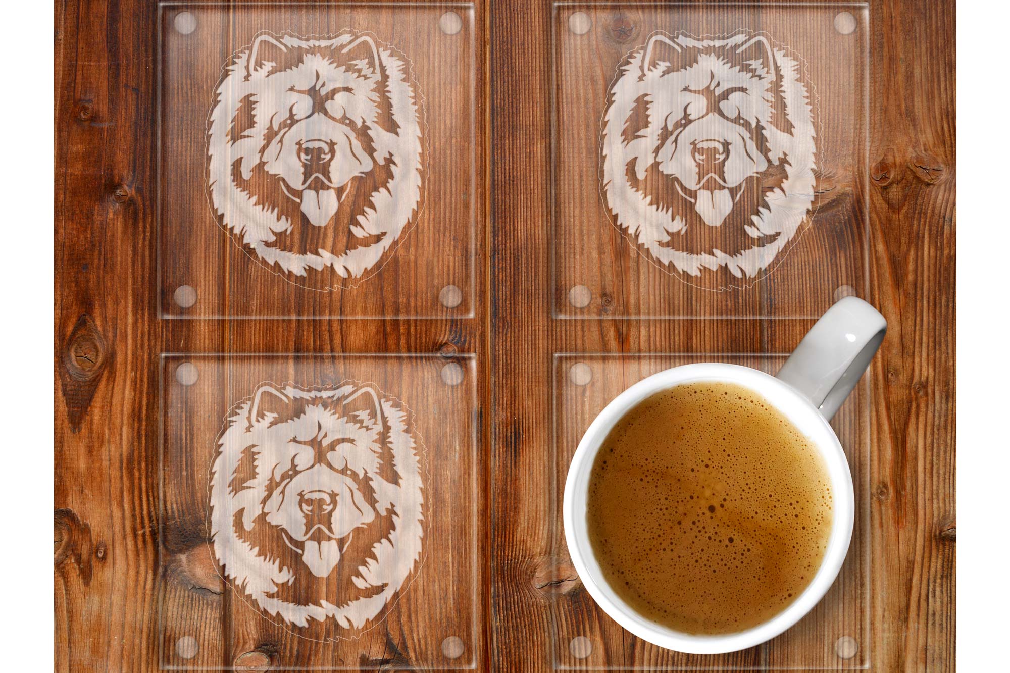 Chow Chow glass coasters