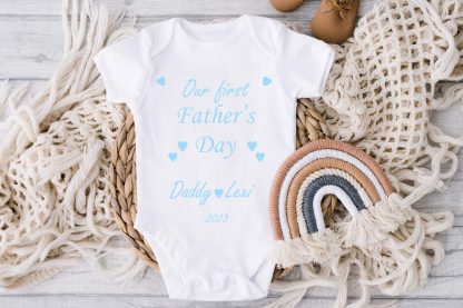 Personalised first Father's Day Baby Vest - Image 3