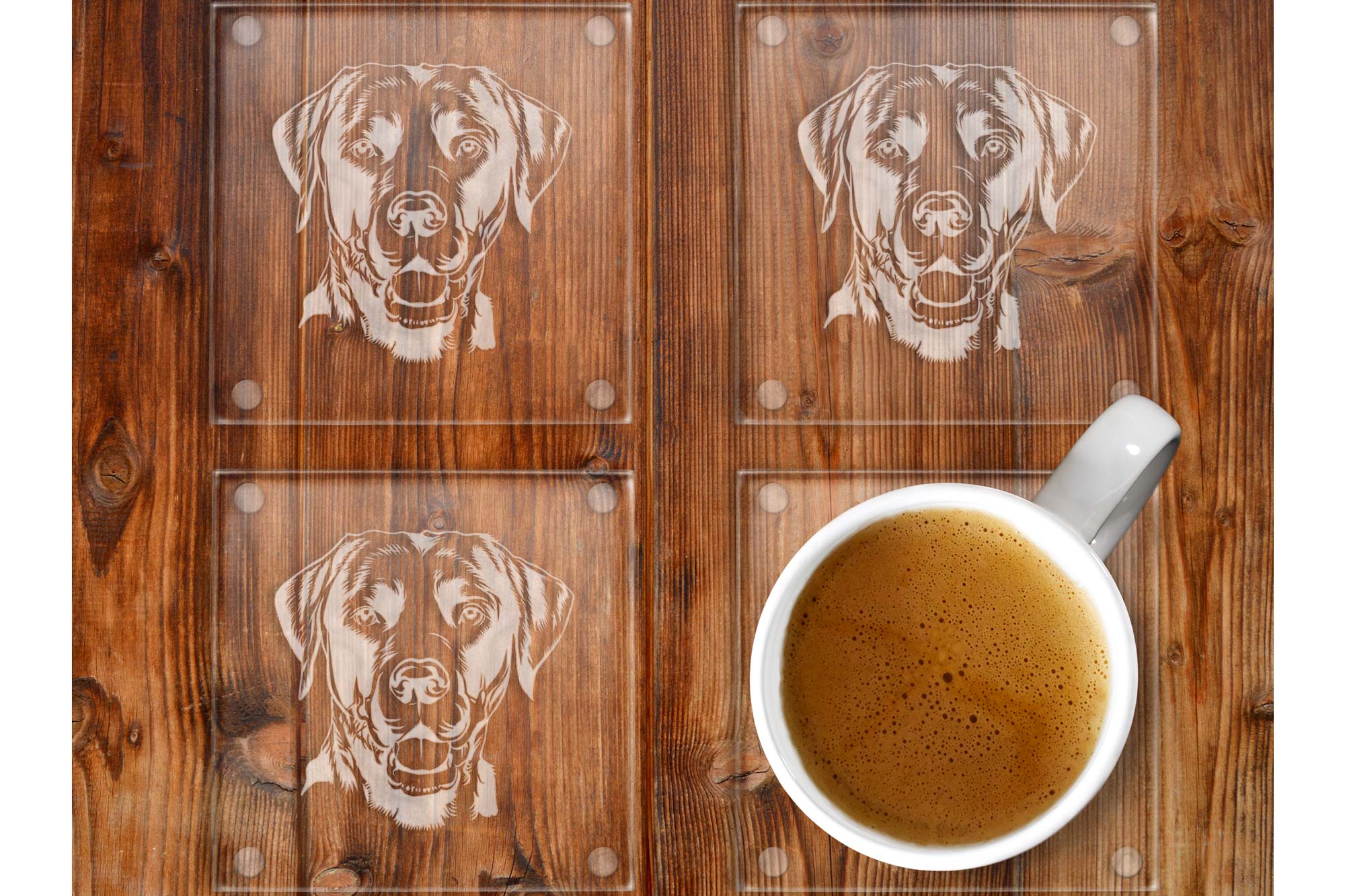Labrador Glass Drinks Coasters