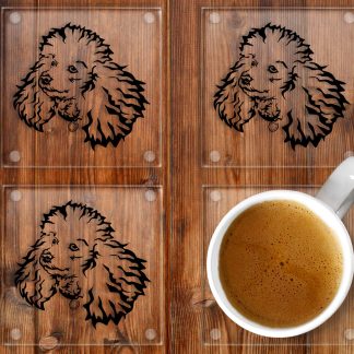 Miniature Poodle Glass Drinks Coasters
