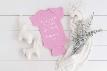 Personalised first Father's Day Baby Vest - Image 6