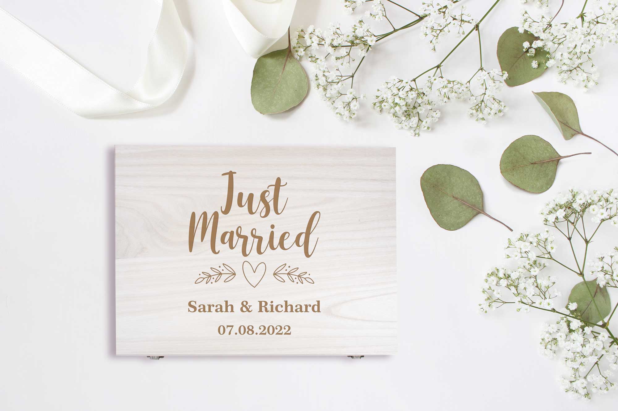 Personalised Wedding Keepsake Wooden Box