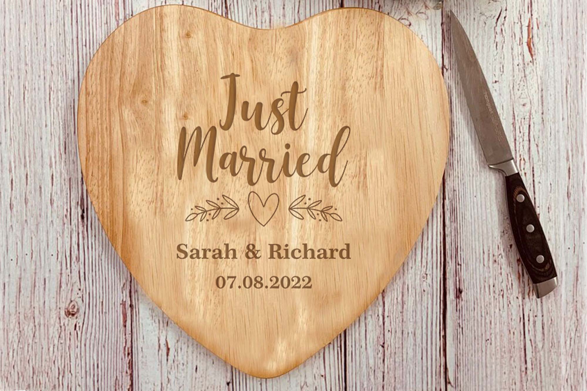 Personalised Couple’s Heart Chopping Board
