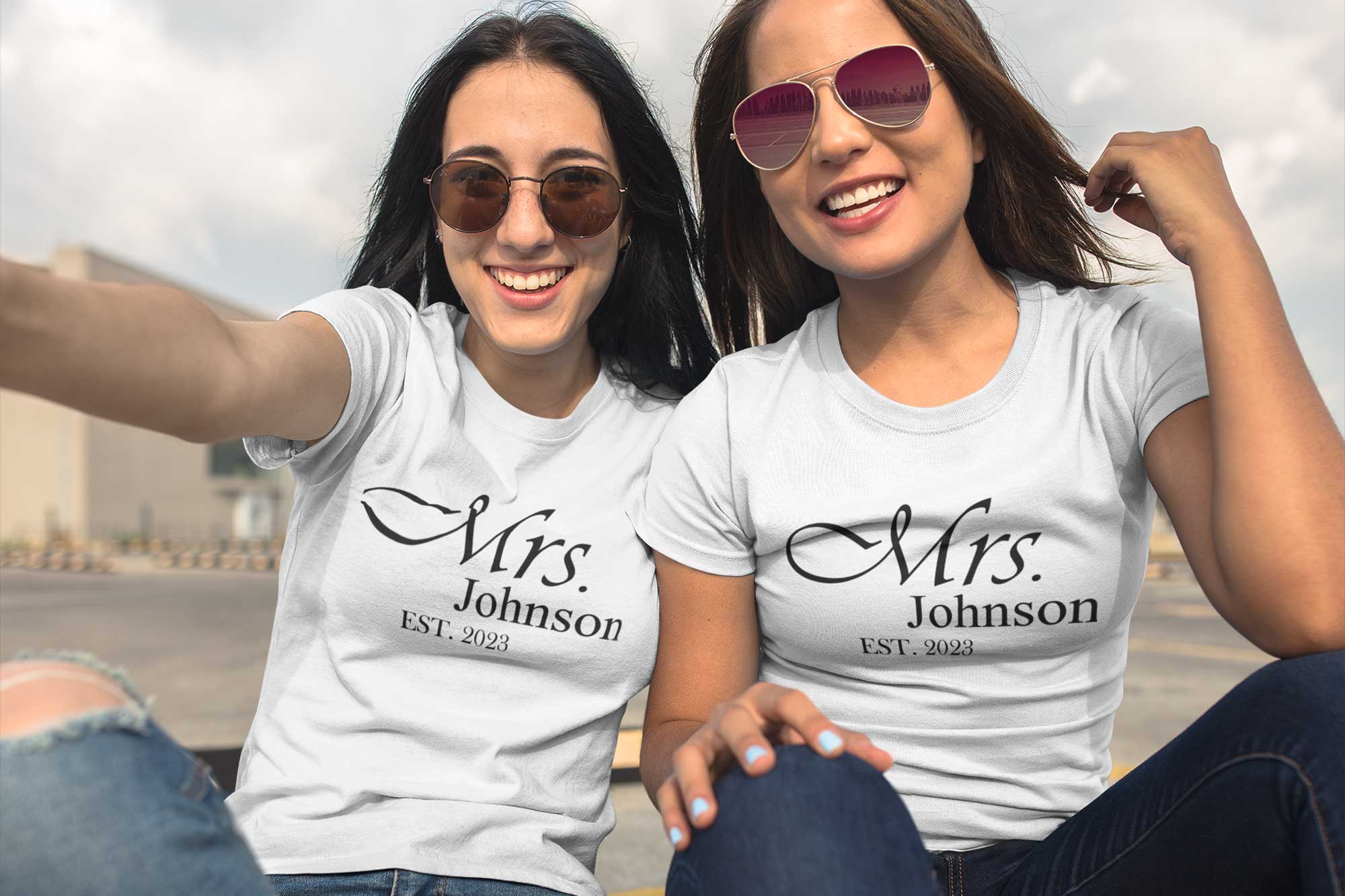 Personalised Newlyweds T-Shirts