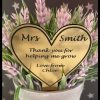 Personalised Brushed Brass Effect Teacher Heart Plaque